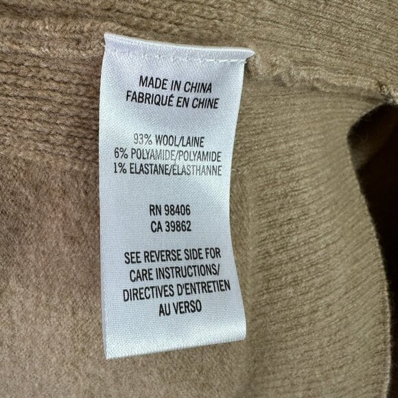 Theory Oversize Wool Blend Camel Mock Neck Poncho Sweater XS/S Minimalist - Picture 5 of 6